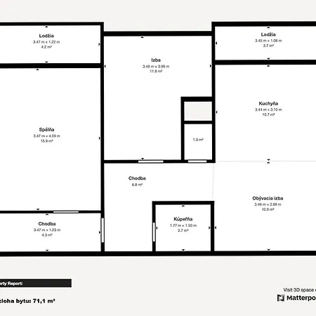 Appartement Flexihome Sk - Jantarova - 65m2 - 2 Bedroom - Garage Parking